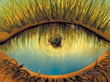 moderne zeitgenössische 24 Surrealismus See des Auges Ölgemälde